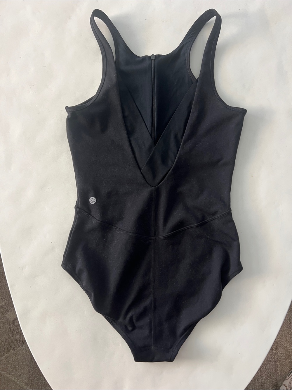 ZELLA Black V Neck Plunge Mesh Detail Leotard Bodysuit S $69